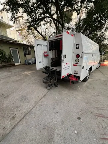 Magnet Plumbing service vehicle on-site for Sewer Line Repair in Ormond Beach